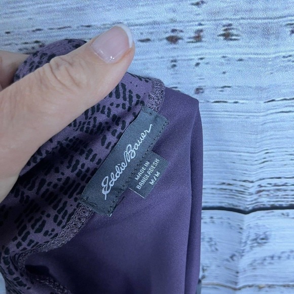 Eddie Bauer Fitness Sports Skirt size Medium Plum Black Faux Wrap Stretch Short - Picture 11 of 11